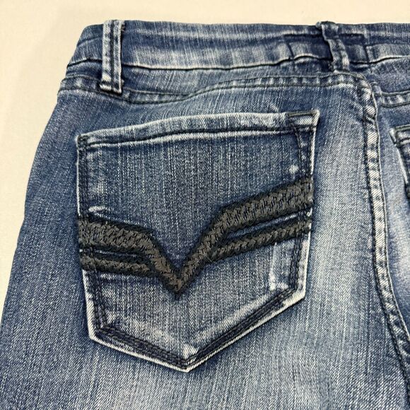 Dear John Bootcut Distressed Women's Medium Wash Jeans Size 25 Tailor Made Chic - Picture 8 of 14